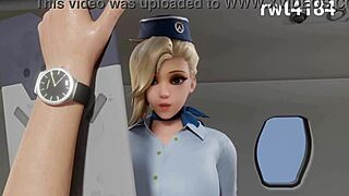 Mercy gives special first class service with riding, blowjob, and cum