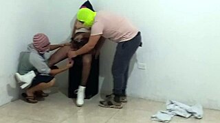 Naughty girl interrupts video game with playful distraction