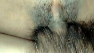 Violent squirting into friend's shaved pussy