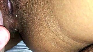 Latin couple relieves stress with creampie in wet pussy.