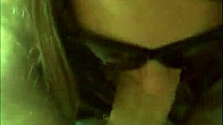 Wife In Glasses Sucks Huge White Cock In POV Homemade Blowjob