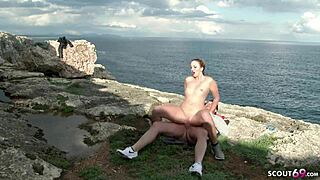 This german couple is fucking outdoors on mallorca during their holiday.
