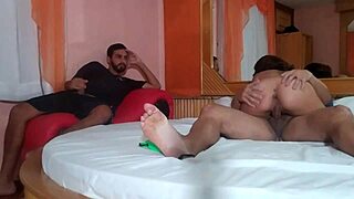 slender babe fingers pussy outdoors