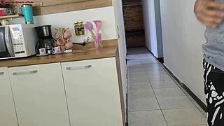 Wife fucks husband's friend in risky shower sex