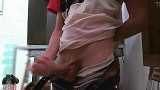 Masturbating in the back of the shop