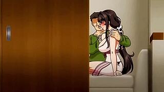 big boobed girls have sex with old men in hentai style