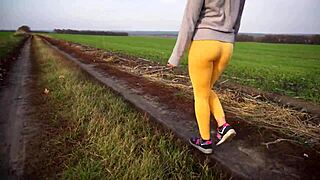 Voyeur Spies Milf In Tight Yoga Pants Outdoors