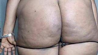 ebony milf spreading thick thighs for solo masturbation, mara exotic