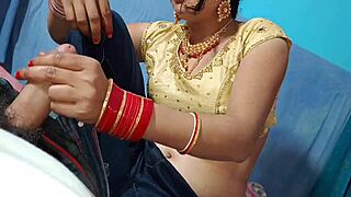 Beautiful married bhabhi gives blowjob at wedding!