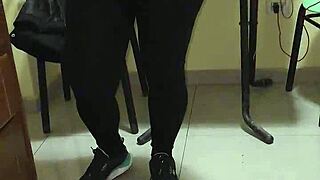 Maid in See-Through Leggings Flashes and Teases with Dirty Talk