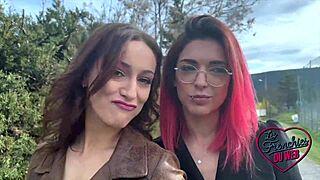 jade and leila, skinny sluts, get fucked by two well-hung guys in a 4some