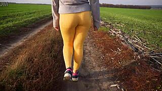 Voyeur Spies Milf In Tight Yoga Pants Outdoors