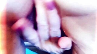 Hey, wanna see me polish my mature pussy for you tonight?