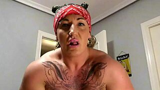 Watch her take big cumshot in mouth after deep throat on monster cock!