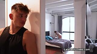 Redhead with big tits enjoys titty fucking by panty sniffer