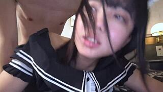 Petite Japanese Student Gets Hardcore Pounding in Raw POV Action!