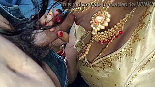 Beautiful married bhabhi gives blowjob at wedding!