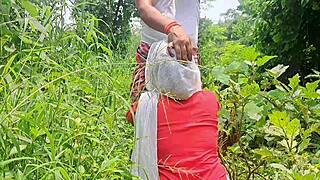 Girlfriend fucks friend outdoors in forest