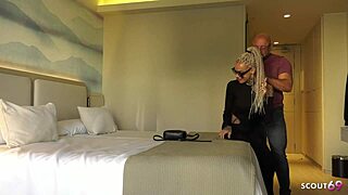 slim german mature wife with tattoos cheats. she takes no condom fuck at hotel with cum on ass.