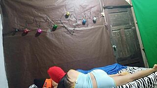 ghost fucks couple on haunted bed in real homemade colombian video