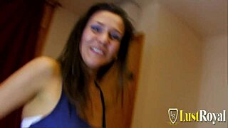 Brunette clara bru with natural tits interacts with terry reid in a scene