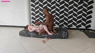 Pounding the young girl hard to relieve her stress with rough sex