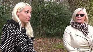 Big tit mature milf licked by blonde lesbian