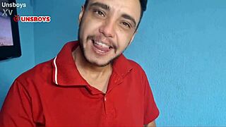 Brazilian Transsexual Blows Big Cocks in Bedroom.