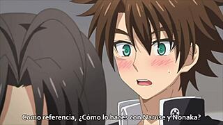 Chisato Hasegawa with big tits kissing in Spanish subtitles