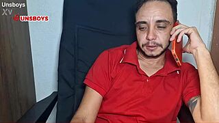 Brazilian Transsexual Blows Big Cocks in Bedroom.