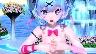 hatsune miku in ai no uta project diva nude mod, wearing rabbit hole costume with big tits and ass