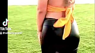 Big booty latina alma aviles shows off ass!