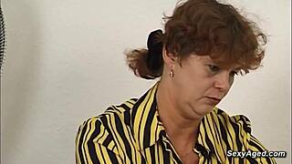 German Hairy Pussy Mature Drilled by Big Dick Young Guy.