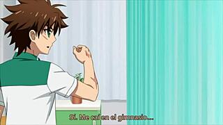 Chisato Hasegawa with big tits kissing in Spanish subtitles