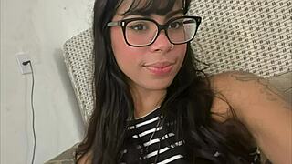 Beautiful latina nerd teen gives to teacher's husband