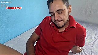 Brazilian Transsexual Blows Big Cocks in Bedroom.