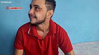 Brazilian Transsexual Blows Big Cocks in Bedroom.