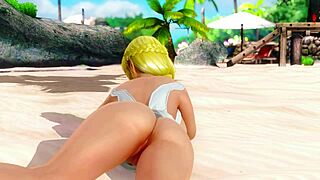 Helena uživa v zasebnem seks raju na plaži