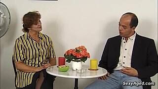 German Hairy Pussy Mature Drilled by Big Dick Young Guy.