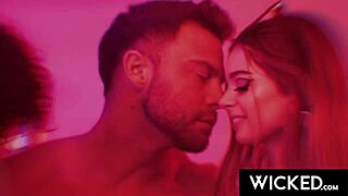 wicked hot threesome unfolds with blonde and brunette in doggystyle and cowgirl positions licking and blowing.