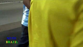 after the game, the blonde passionately enjoys double penetration, cumming from both holes