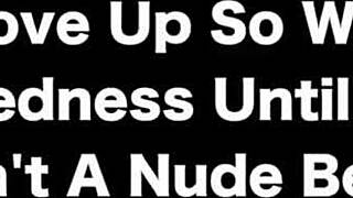 ebony girl with big ass gets naked and dances on the public beach