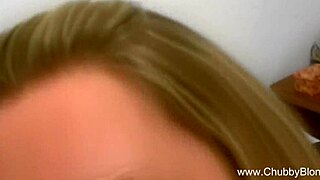 shimmering blonde italiano housewife gives a blowjob in the kitchen