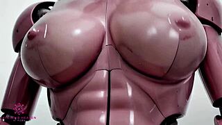 pink sex robot bounces huge tits for cum. close-up pov ai drives you wild!