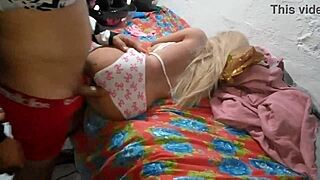 i slide the sex toy deep into her ass from the side