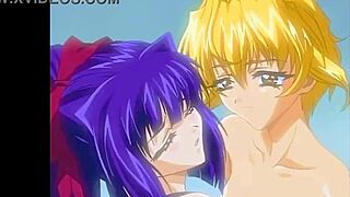 two hot blonde lesbians get naughty in bed together