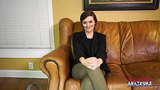 Petite brunette Kylie excels in cock sucking and sex