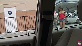 brunette lynn love gives unforgettable handjob to big cock at gloryhole