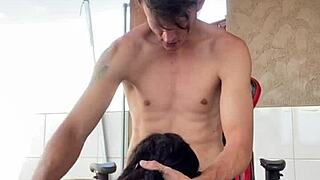 home porch review with tattooed teen 18+ babe