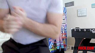 Arcade sluts engage in a gangbang with spanking and cumshots